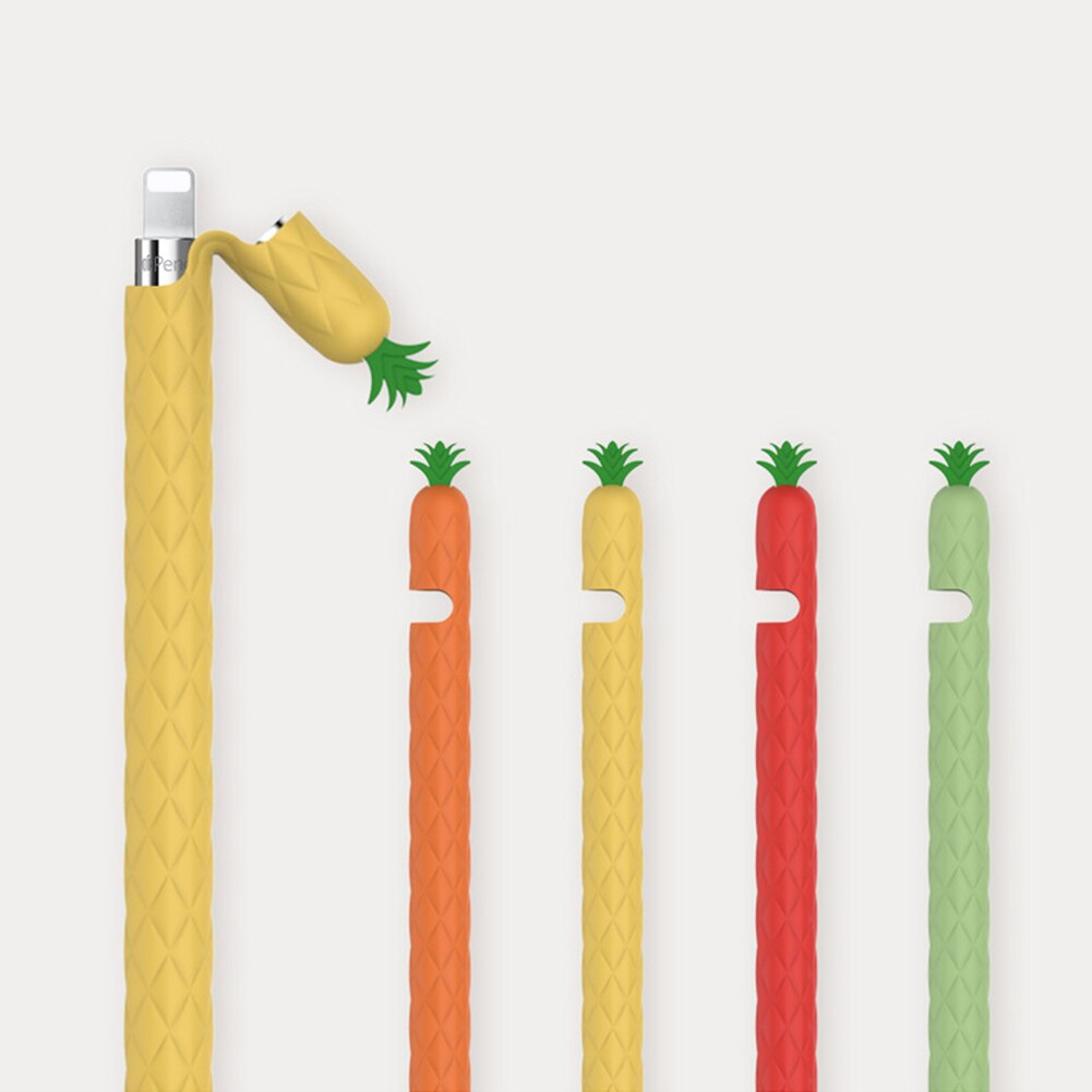 Soft Pineapple Silicone Sleeve For Apple Pencil 1 Pencil 2 Pencil Case Tablet Touch Stylus Pen Cover Cartoon Cute Pencil Pouch