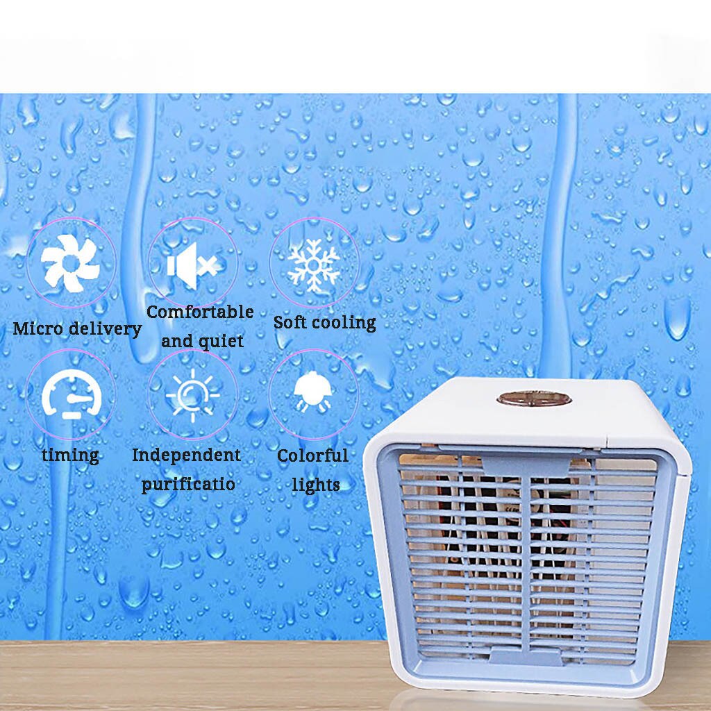 Mini Removable Air Conditioner Mini Air Cooler Multi-function Air Conditionging Led Atmosphere Light Humidification Fans#gb40