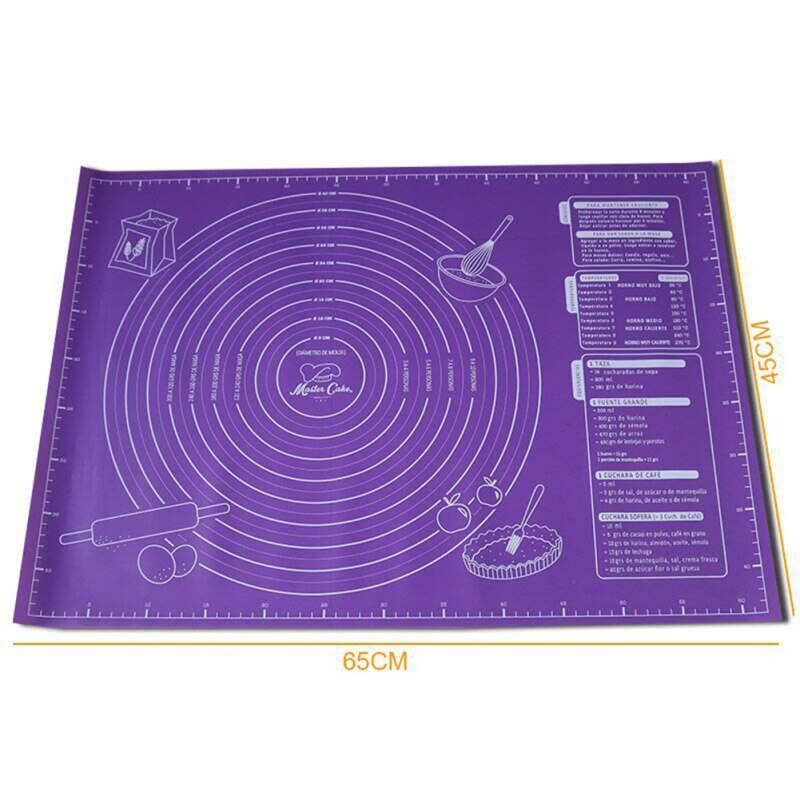 45X60 Cm Non-stick Siliconen Pad Bakplaat Cupcake Dessert Zeep Rolling Kneden Mat Bakken Mat Met schaal Gebak Fondant Mat *