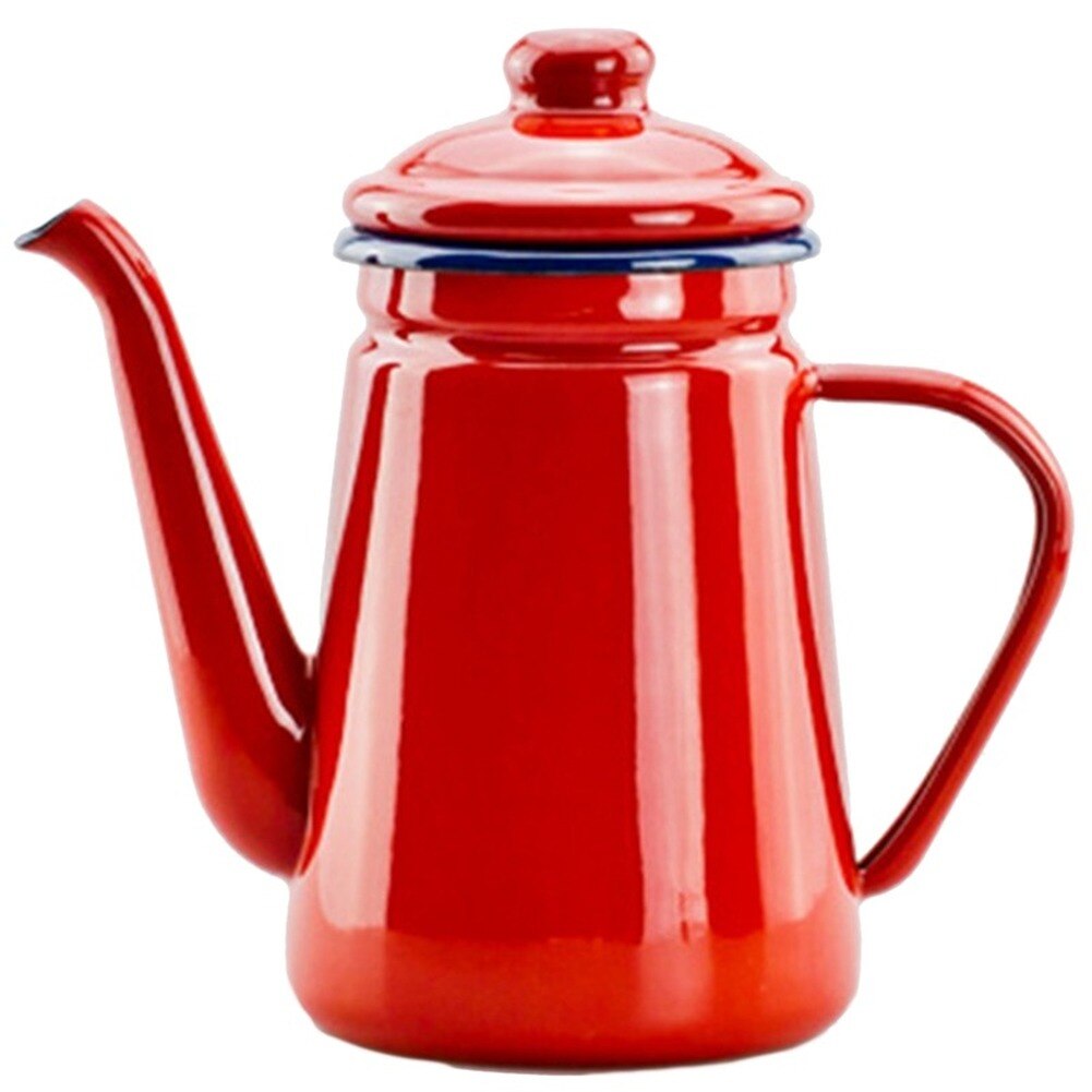 1.1l emaljerad kaffekanna handtekokare induktionsspis gasspis universal kaffekaraff