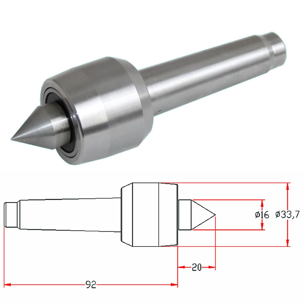 Light Duty Live Center MT2 Morse Taper CNC Rotary Axis Tailstock Cutter Lathe Tool for Metal Wood Lathe Turning: Type 2
