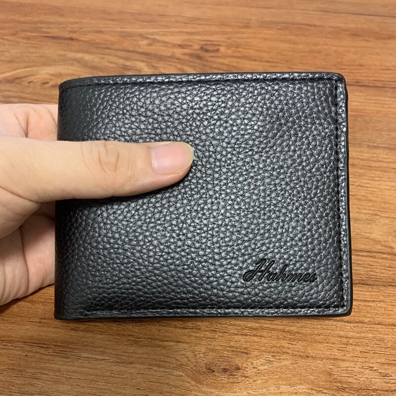 Klassieke heren pu leren portemonnee heren portemonnee clutch kaarthouder heren korte portemonnees: Hahmes