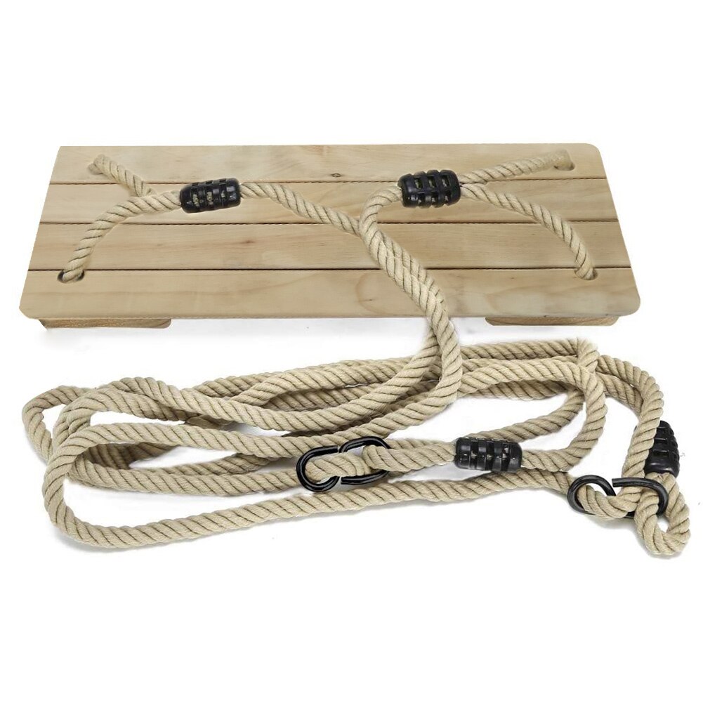Children Swing with PE Rope Wooden Seat Anticorros... – Grandado