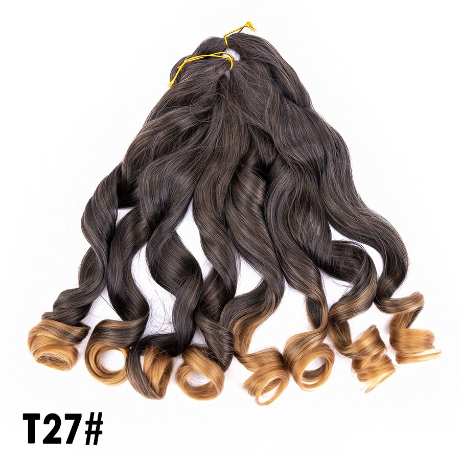 Synthetic Water Wave Braid Crochet Hair Extensions Afro Curly Tress Loose Wave Braiding Hair Bundles Braids Blonde Free Tress: T27