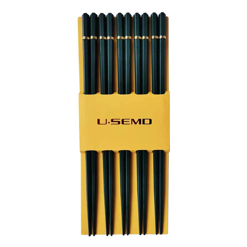 5 par japanske kinesiske spisepinner mat sushi pinner gjenbrukbare koreanske spisepinner sett metalllegering servise palillos chinos: 5 par  c64