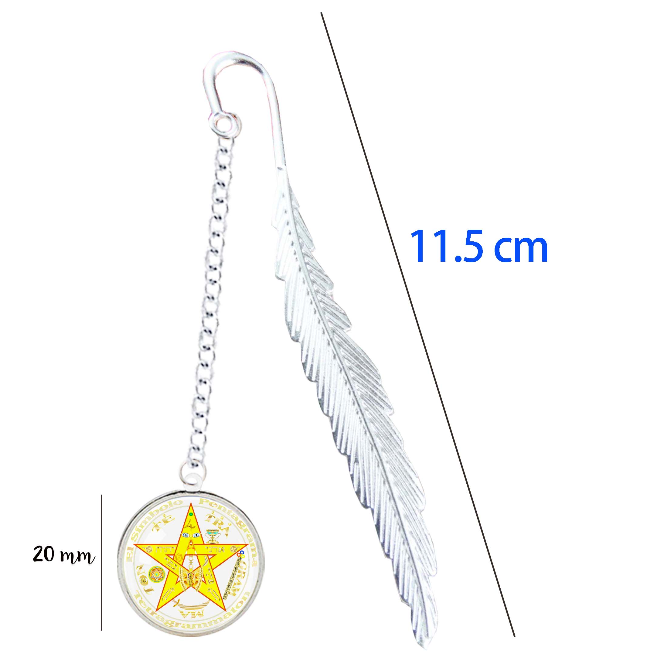 Tetragrammaton Amulet Bookmark Four Letter YHWH Pentagram Symbol Adonai Pendant For Notebook Reader Book Marque Page Mate Marker: 3