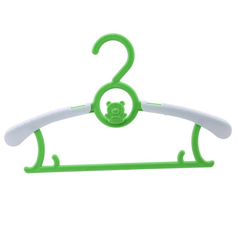 1PC Adjustable Baby Hangers Clothes Plastic Hanger Rack Children Kids Toddler Baby Clothes Drying Rack: 1PC green