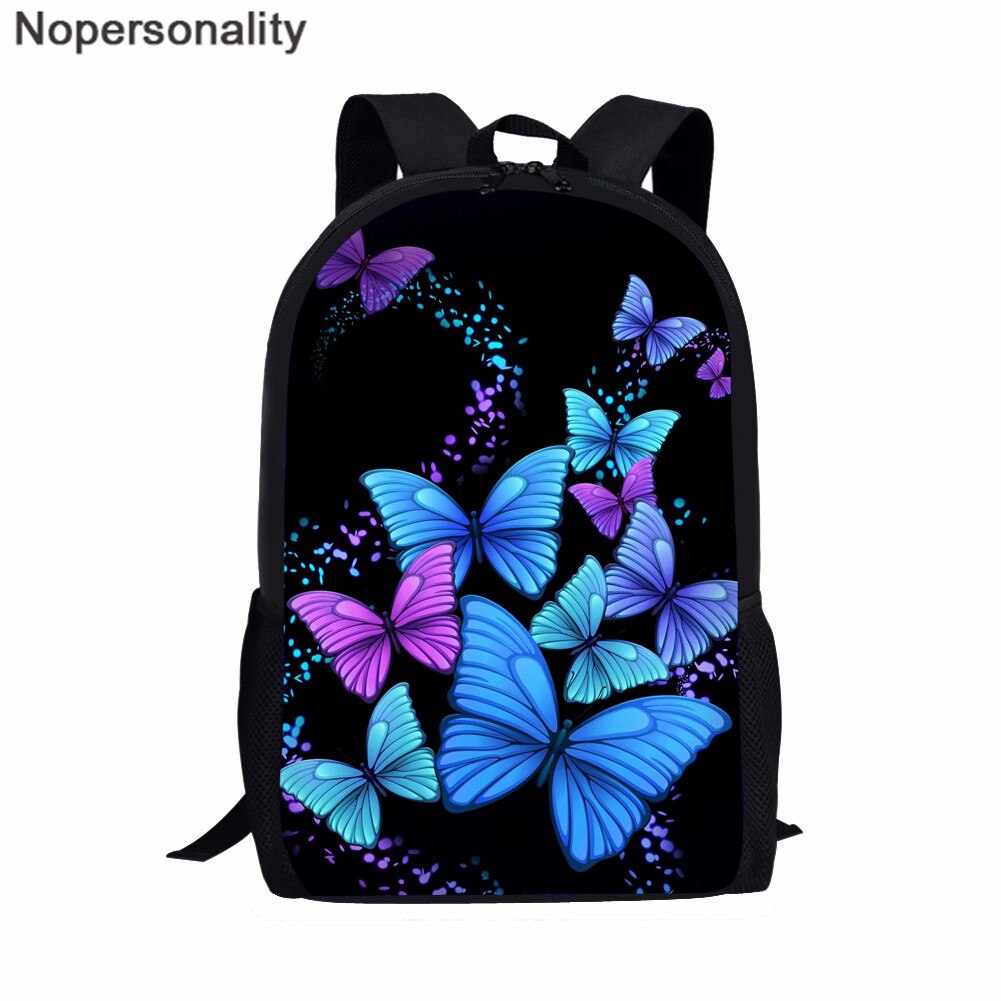 Nopersonality Butterfly Backpack for School Kids Girls Book Bags 3Pcs/Sets Rucksack Women's Travel Bagpack Children Schoolbags: Z5901C