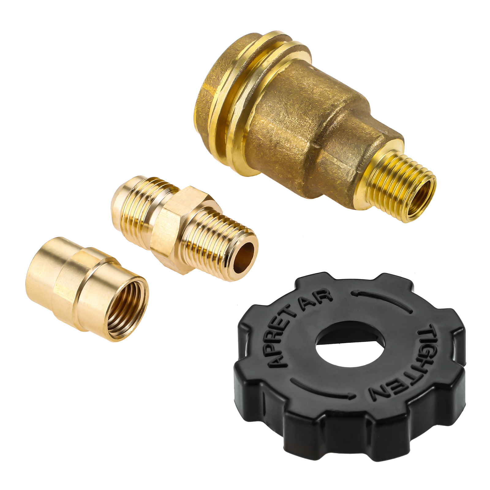 QCC1 Connectors Set QCC1 Acme Propaan Tank Cilinder Adapter Fitting Door 1/4 &quot;Npt Buitendraad Messing Connector Met Gratis hand Wiel