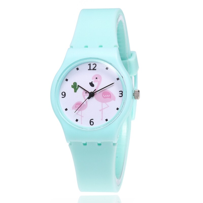 Silicone Candy Jelly Kleur Student Horloge Meisjes Klok Flamingo Horloges Kinderen Horloge Cartoon Kinderen Quartz Horloge: GR