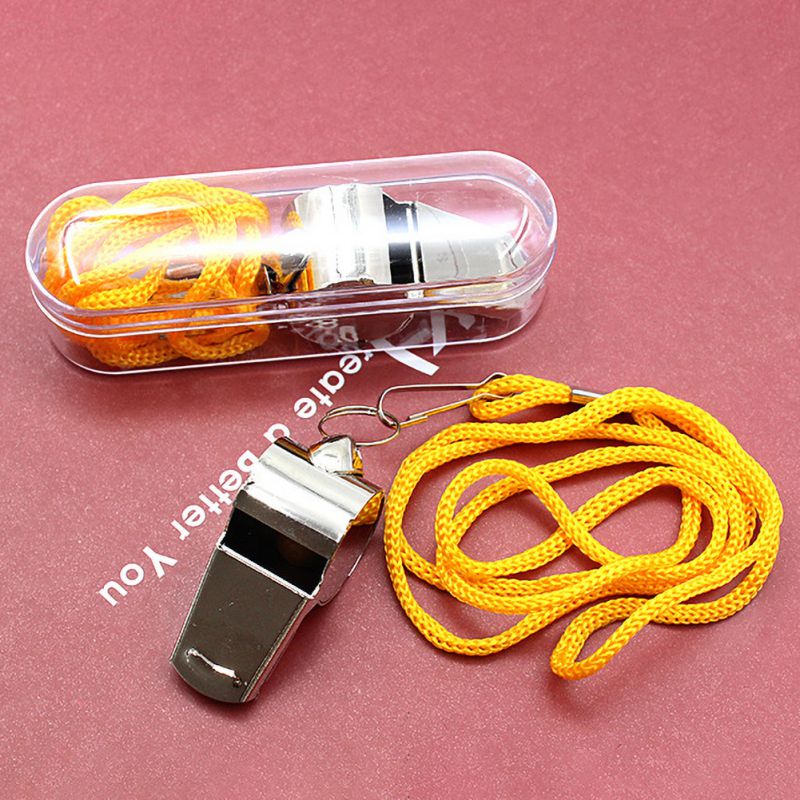 1 stk rustfrit stål metal fløjte til dommer sport rugby fest trænings spil til fodbold fodbold basketball cheerleaders cheer