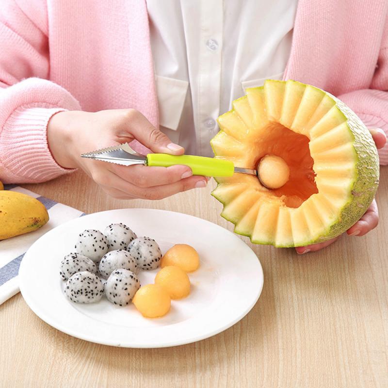 Boule à Melon en acier inoxydable, cuillère à fruits, crème glacée, Sorbet, ustensiles de cuisson, outil Vege, accessoires de cuisine, Gadgets
