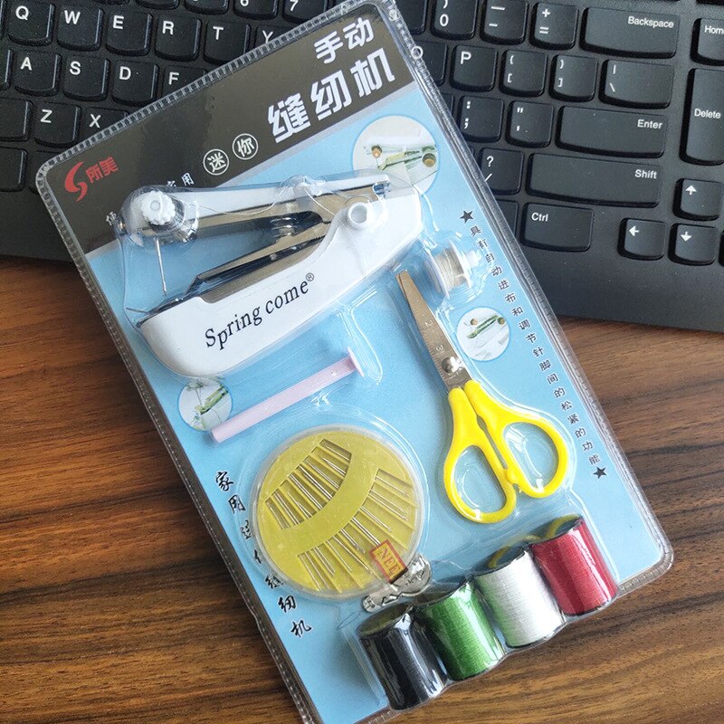 Portable Mini Manual Sewing Machine Travel Portable Sewing Tools Home Tailoring Machine Handy Needlework Tool Home Accessories: B