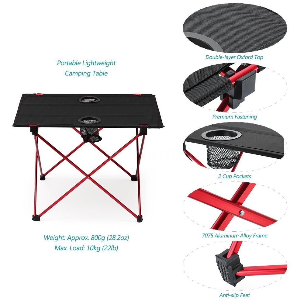 Camping Picknick Opvouwbare Tafel Outdoor Vissen Wandelen Levert Draagbare Lichtgewicht Opvouwbare Bureau