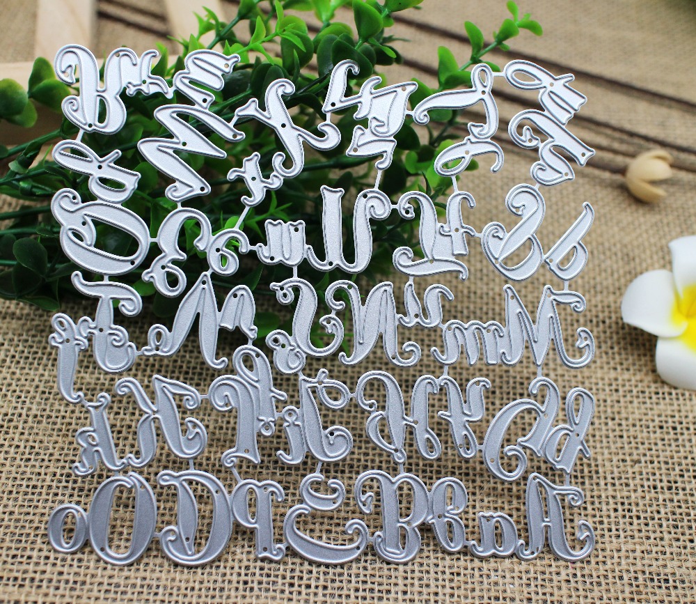 150*140mm 26 Hoofdstad & Kleine Letters Alfabet Metalen Sterft 26 Letters Stansmessen Scrapbooking Embossing Sterft Snijd Stencils DIY Kaarten