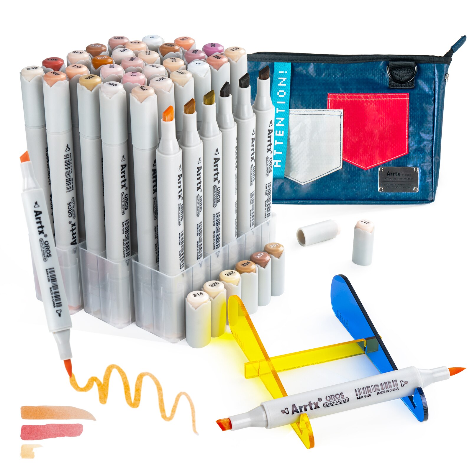 Arrtx-rotulador de pincel OROS Skin Tune, marcador de Arte de doble punta, 36 colores, perfecto para pintura de figuras, de retrato, para colorear