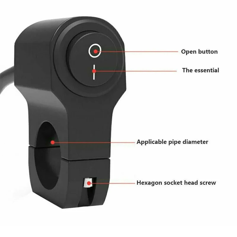 Interrupteur de guidon de moto, commandes de phares, pièces de moto, interrupteur noir, projecteurs, accessoires électroniques de moto