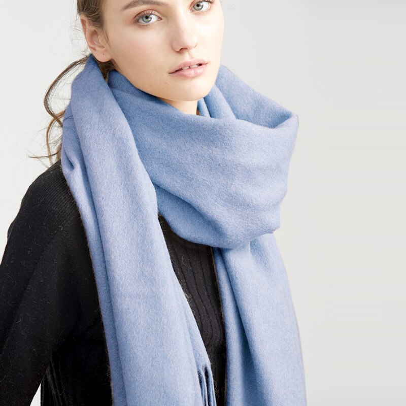 Wolle Winter Schal Frauen Schal Erwachsene Feste Schals Luxus Herbst Schals und wickelt Poncho Schals für Damen unisex wickeln: Himmel Blau