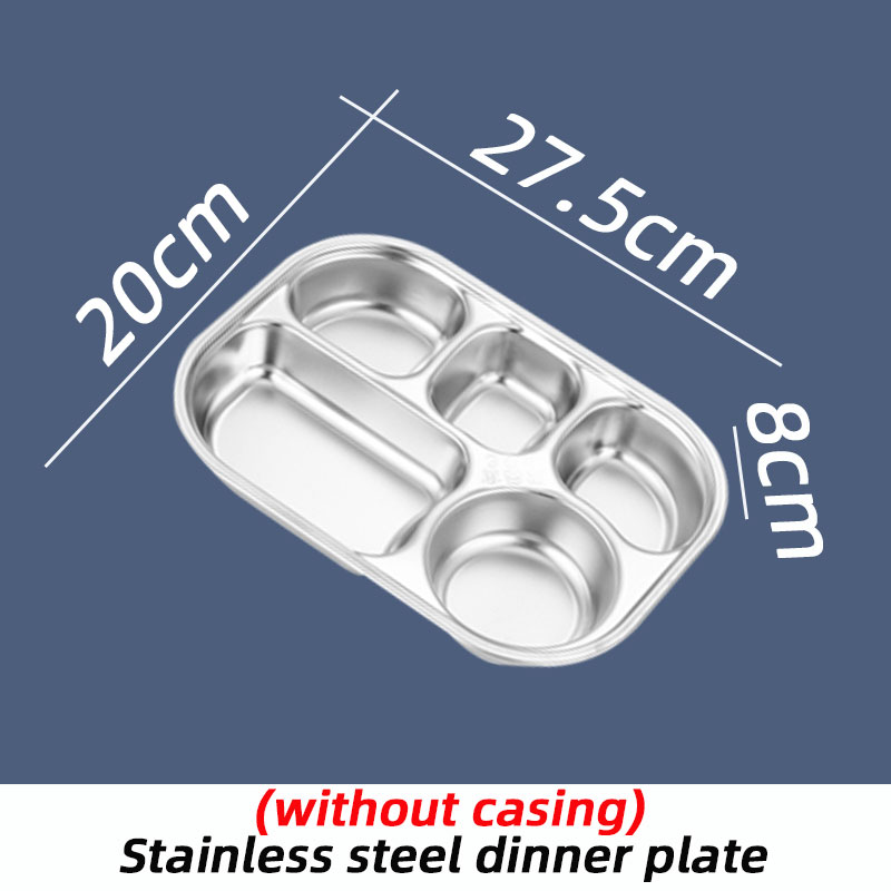 Lunch Box With Compartments Stainless Steel Insulated Tableware Bento Food Container Storage Meal Tray Lunchbox Thermos: Meal tray