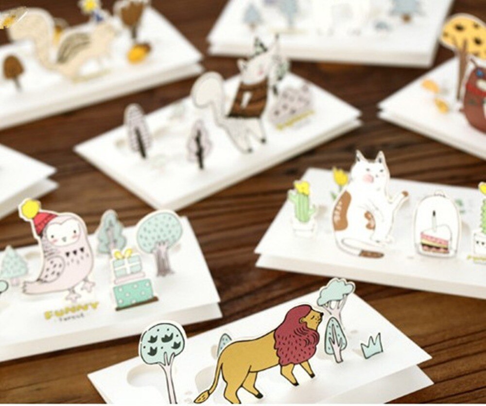 cute cartoon forest animals greeting card set (+envelope) /
