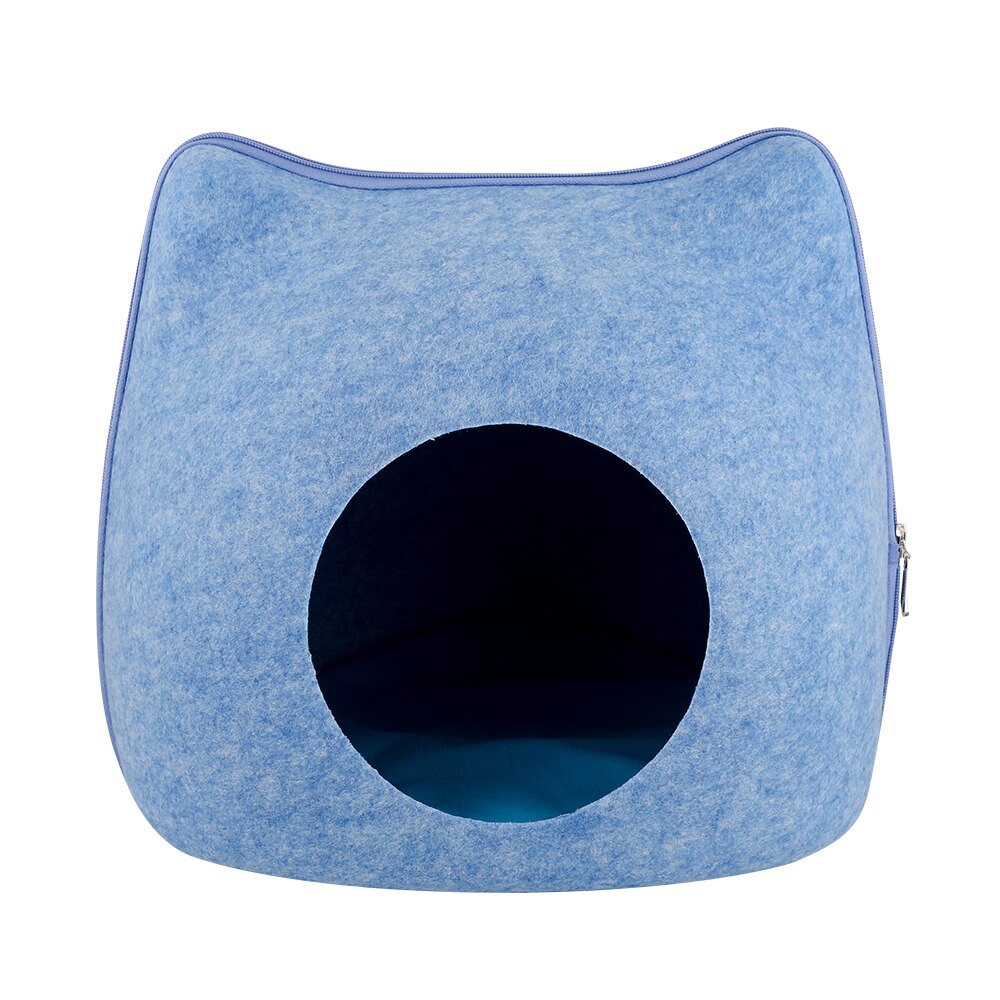 Hond Kat Bed Cave Slaapzak Vilt Doek Huisdier Huis Nest Kat Mand Producten Met Kussen Mat Voor Katten Dieren levert: H25088BL