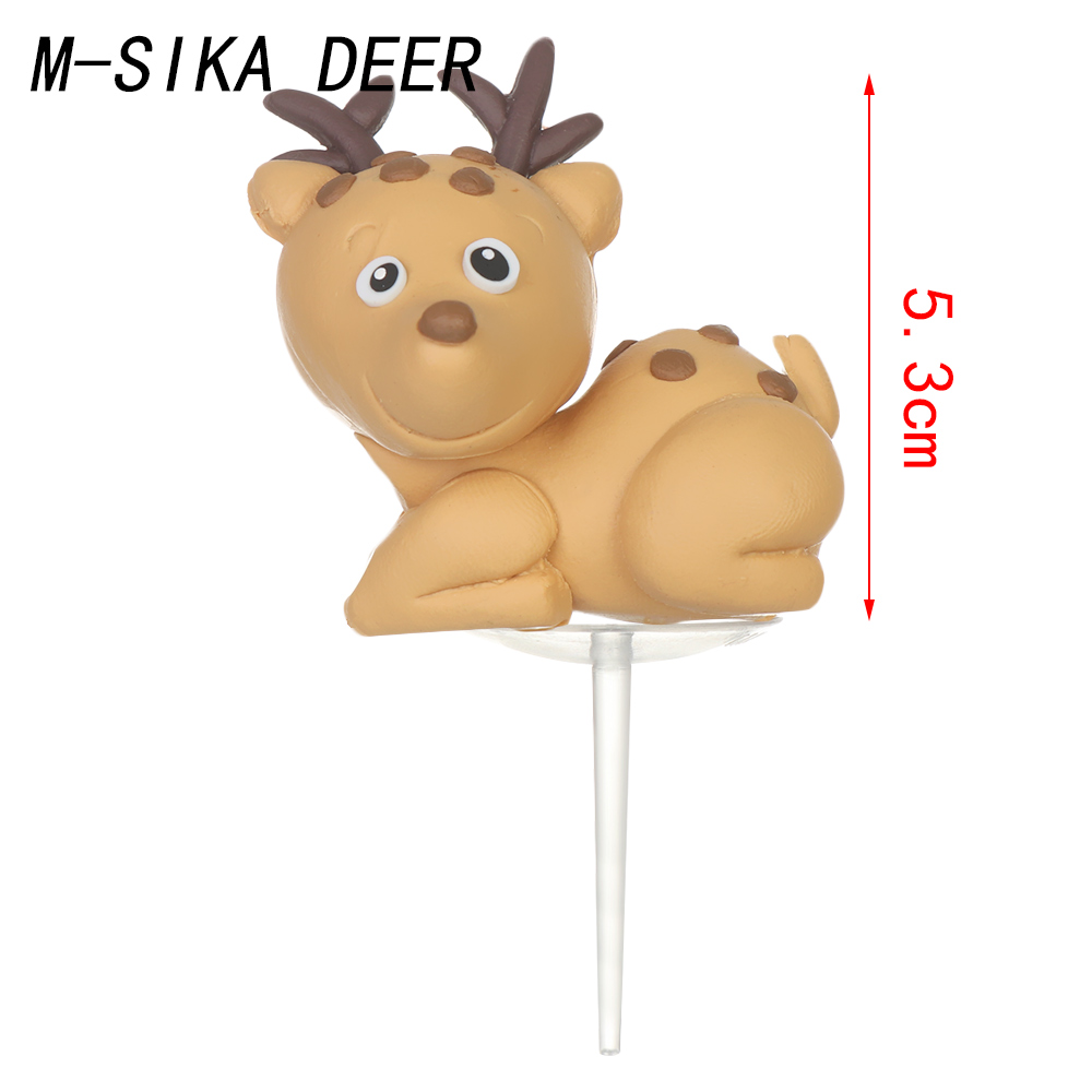 1pcs Party Cake Topper Monkey Giraffe Tiger Lion Cupcake Toppers Baking Animal for Kid's Birthday Cakes Decoration Wedding