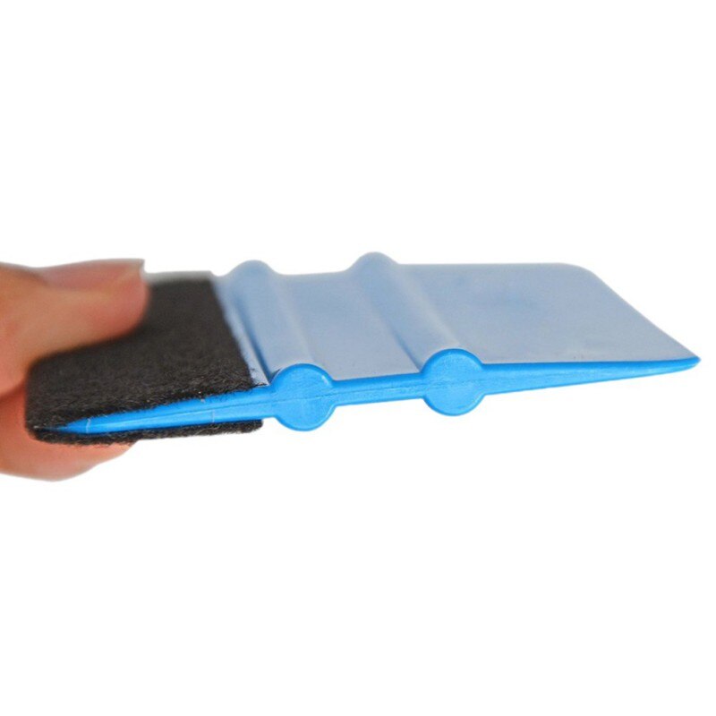 2 In 1 Auto Car Window Vinyl Film Wrap Installation Application Tools Kit Flannel 3M Square Blue Scraper