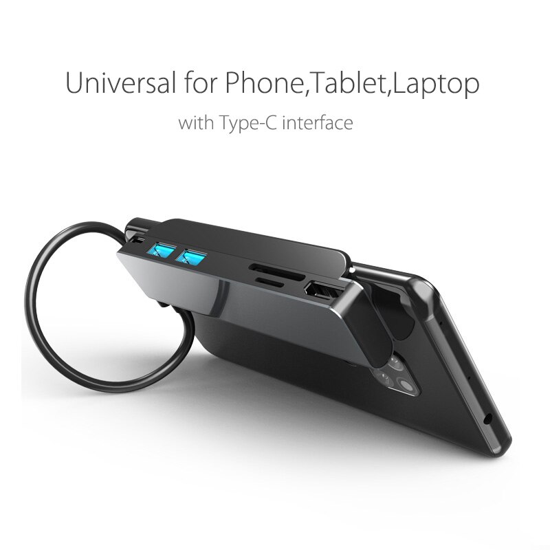 6in1 typu C USB-C piasta dla telefonów komórkowych Tablet z funkcją telefonu Surface Pro iść książki na Laptop z otworem 4K HD PD 3.0 dla Nintendo przełącznik
