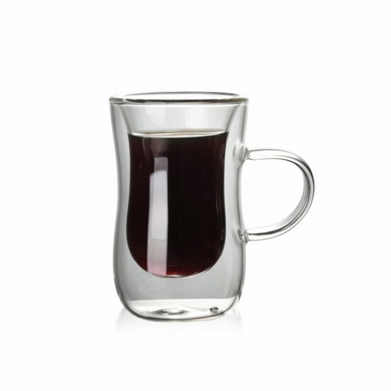 80 Ml Double Bottom Glasses for Coffee and Tea Mugs Coffee Mugs and Cups Milk Glass for Drinks Shot Glass with Handle