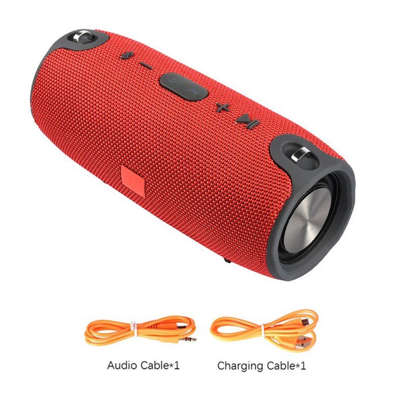 40W High Power Portable Bluetooth Speaker Outdoor Wireless Column Subwoofer Soundbar Waterproof Super Bass Music Center AUX TF: Red