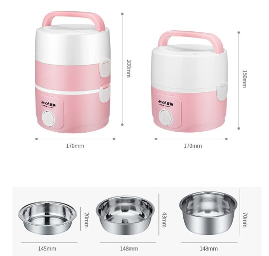 Electric Steamer Three-layer Heating Lunch Box With Timer Function
