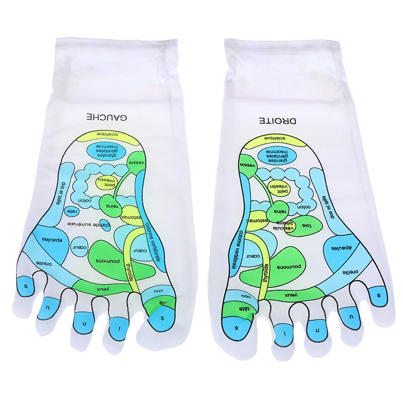 1 Pair Acupressure Socks Physiotherapy Massage Relieve Tired Feet Reflexology Socks Foot Point Socks Full English Illustration