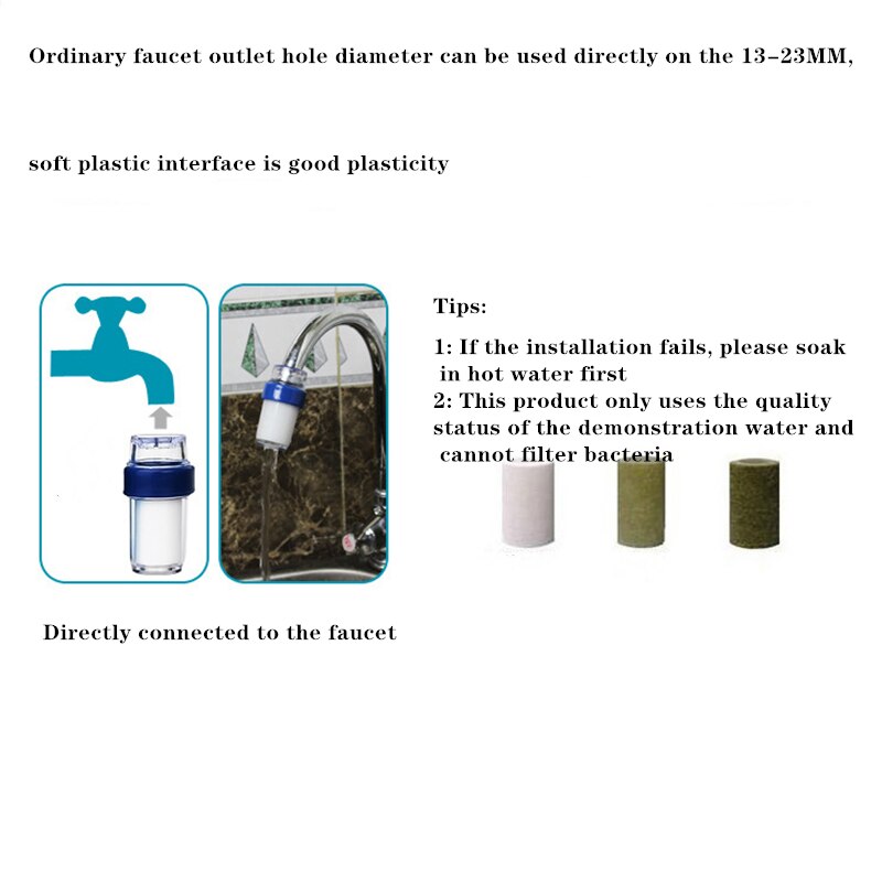 Splash-proof Household Kitchen Tap Filter Purifier Purification System Remove Rust Sediment Filtering Suspend Kitchen Faucets