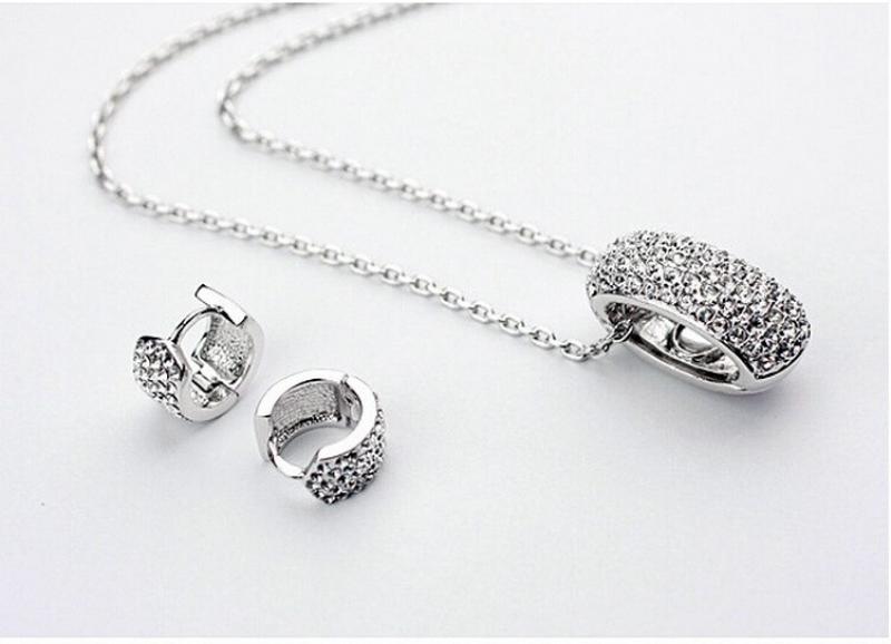 Crystal Jewelry Set Gold-color Necklace Earring Jewelry Sets For Women