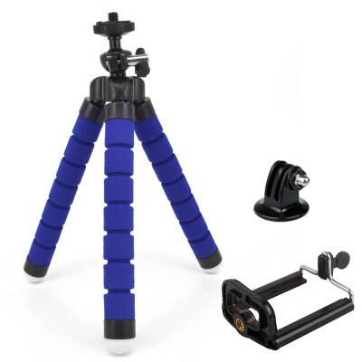 Trípodes de pulpo de araña Flexible Mini trípode móvil Gorillapod para iPhone GoPro Canon Nikon Sony tabla para cámara teléfono de escritorio: Azul
