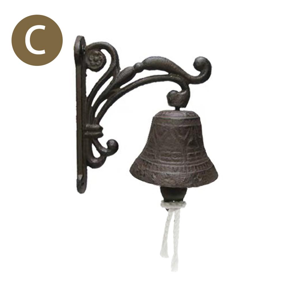 Vintage marron en fonte porte cloche en métal rustique mural chat sonnette extérieur décorations pour la maison: C