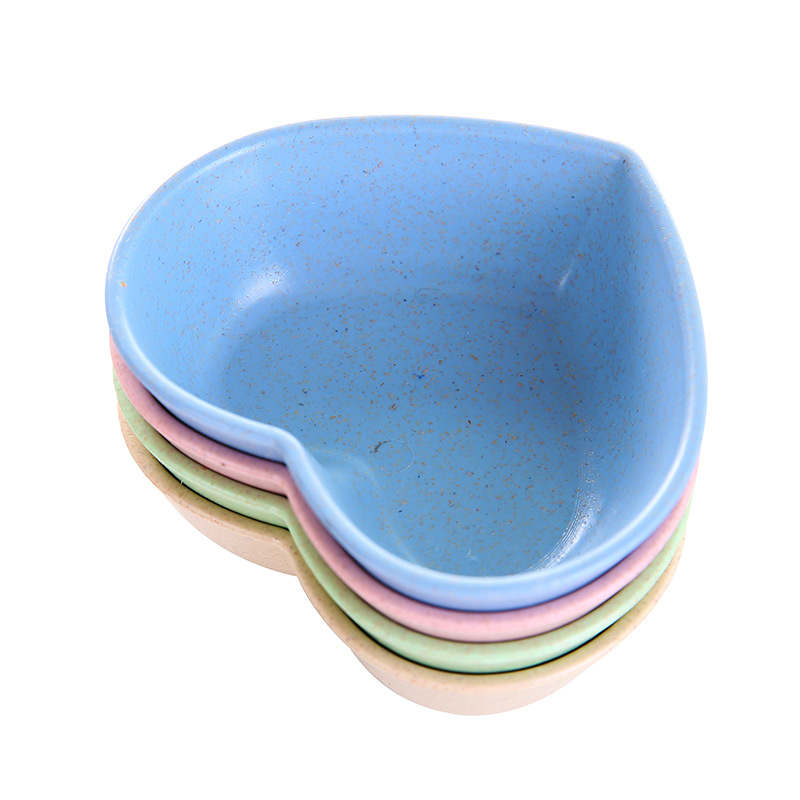 Tarwe Stro Hart Azijn Kruiden Gerecht Effen Roze Beige Groen Soja Saus Zout Snack Kleine Plaat 7.8*6.3 cm 1 st