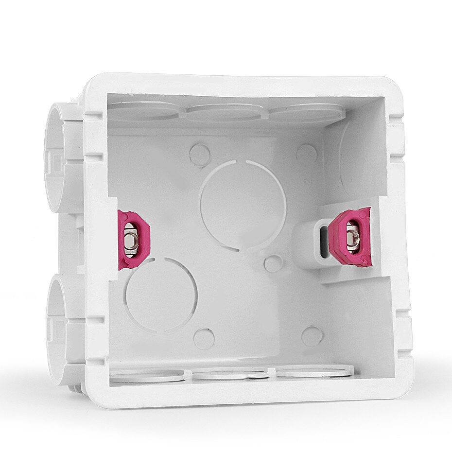 Verstelbare Montage Doos Interne Cassette 86Mm * 85Mm * 50Mm Voor 86 Type Schakelaar En Stopcontact Wit rood Blauw Bedrading Back Box: WHITE