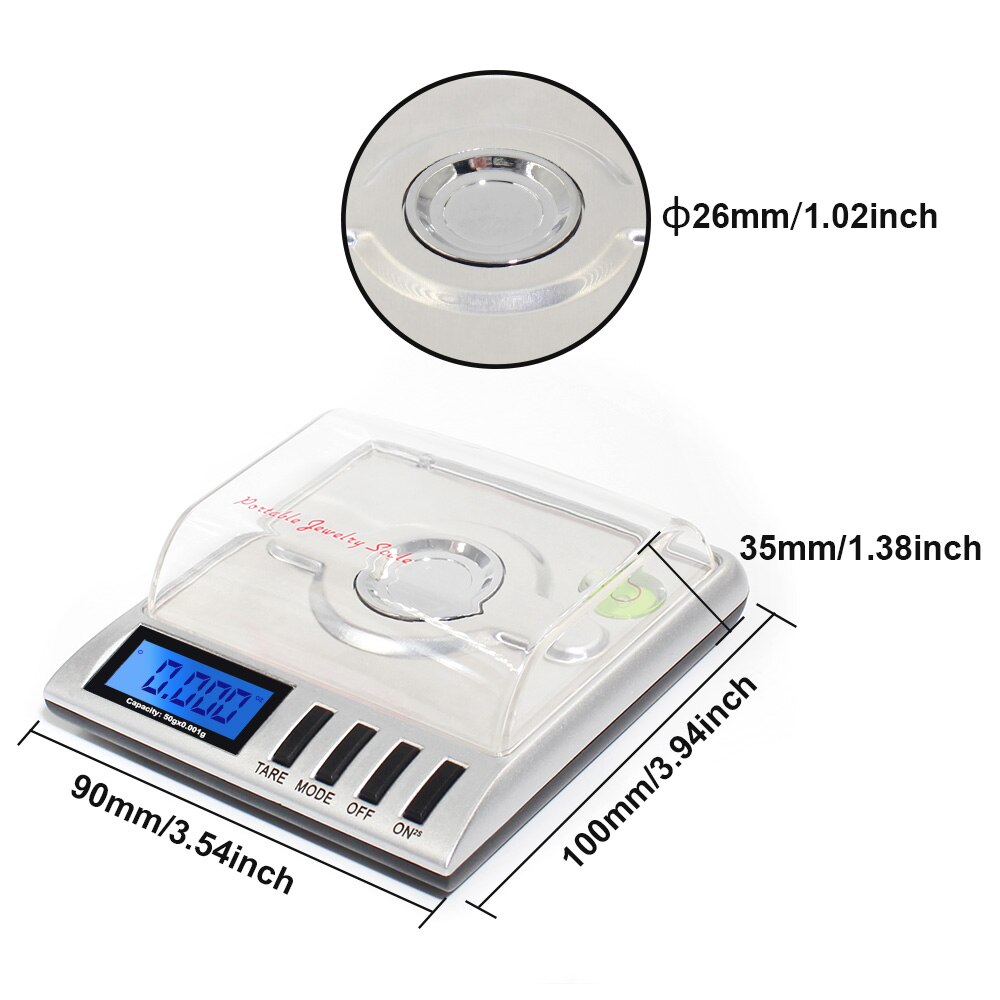 Mini High Accuracy 0.001 Reloading Powder Grain Ounce Jewelry Lab Balance Weight Kitchen Jewelry Electronic Digital Pocket Scale