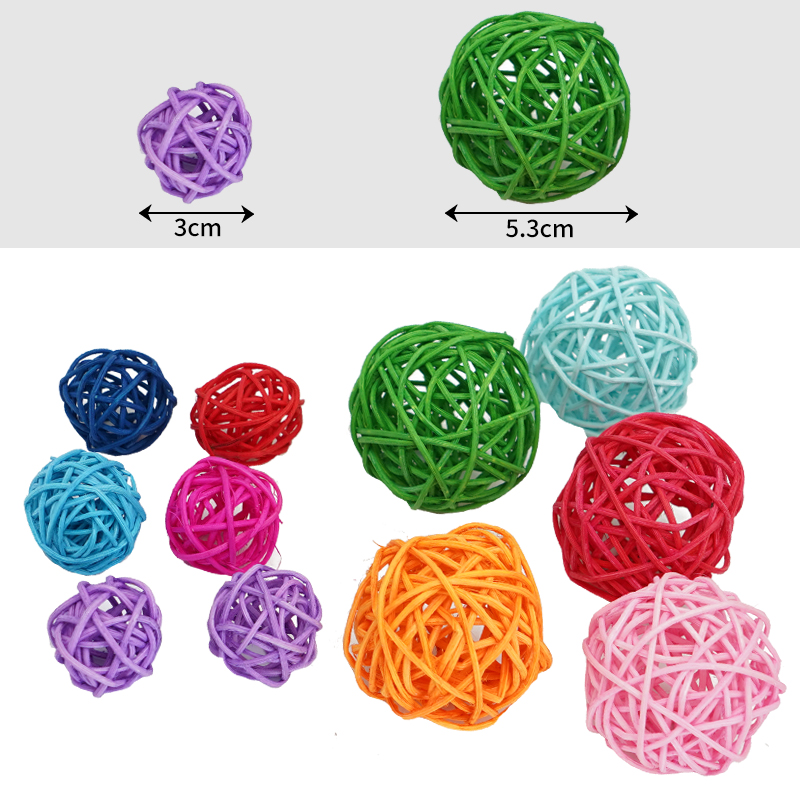 Jouets pour oiseaux de compagnie, jouets à mâcher, boule en rotin pour perroquet, perruche, perruche, calopsitte, jouets à mâcher, Cages pour perroquets, 5 pièces: green