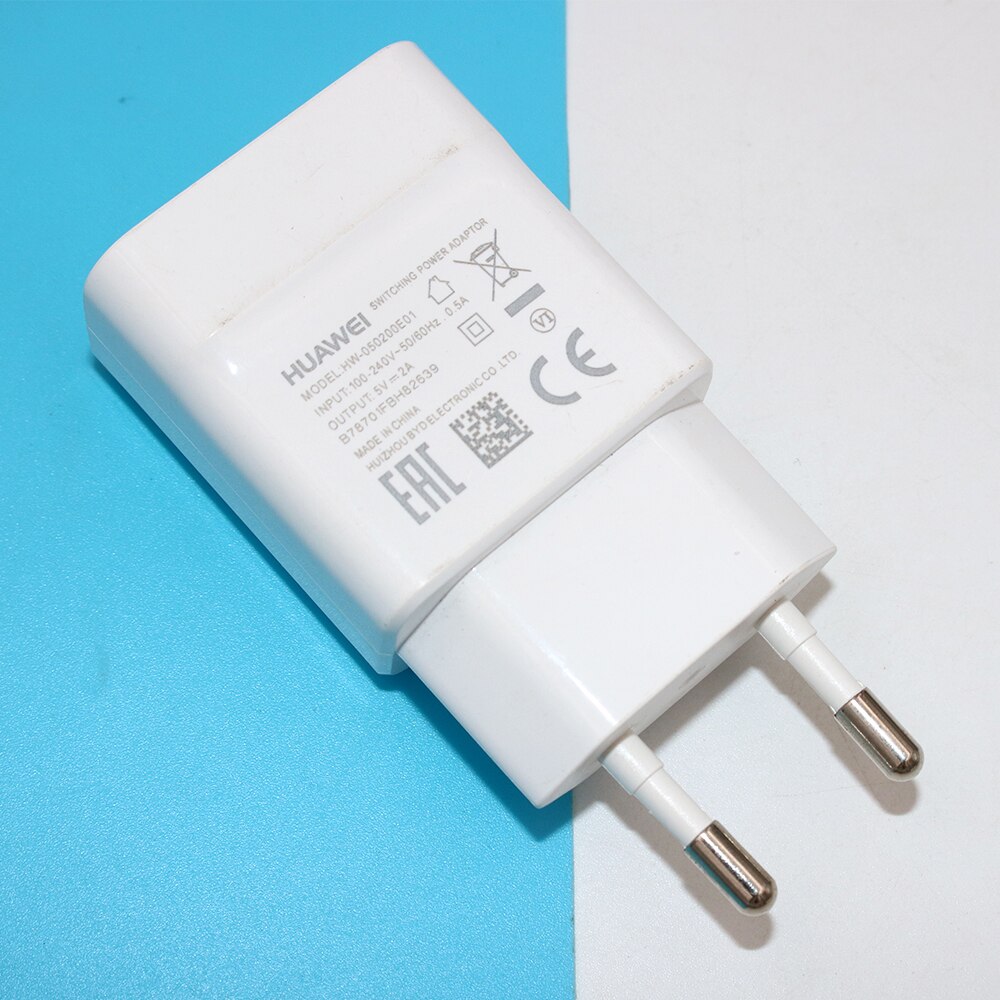 Oryginalny Huawei 5V 2A ue usa wielka brytania ładowarka ścienna Adapter 100CM Micro USB ładowania linii danych dla Y6 Y7 Y8 Y9 2019 p6 p7 p8 Lite: EU Charger