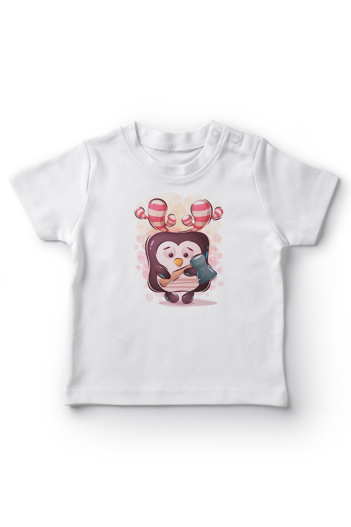Angemiel baby candy eenhoorn pinguïn babymeisje t-shirt wit