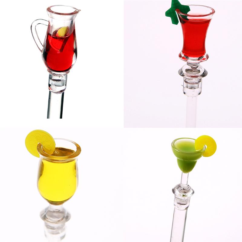 Mélangeur de boissons pour Cocktail, bâtons de mélange colorés, en forme de verre de vin, en acrylique, agitateur pour Bar, 10 pièces