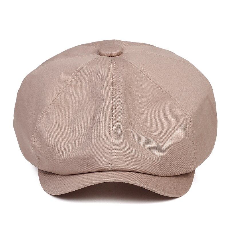 Sombrero octogonal de algodón para hombre, gorro de sarga octogonal de color caqui, boinas cálidas de para vendedor de periódicos, novedad de