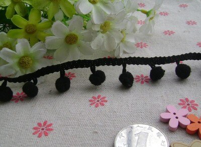 Multicolor pom pom franjes rechte bal laciness 2 cm breed 1 cm diameter bal 5 meter/veel * 8 lots Handgemaakte materialen