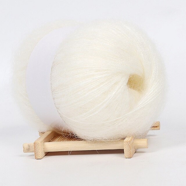 25G Zachte Dunne Mohair Garen Voor Breien Trui Fijne Pluche Wol Haak Garen Hand Geweven Garen Fiber Licht effen Kleur: 1