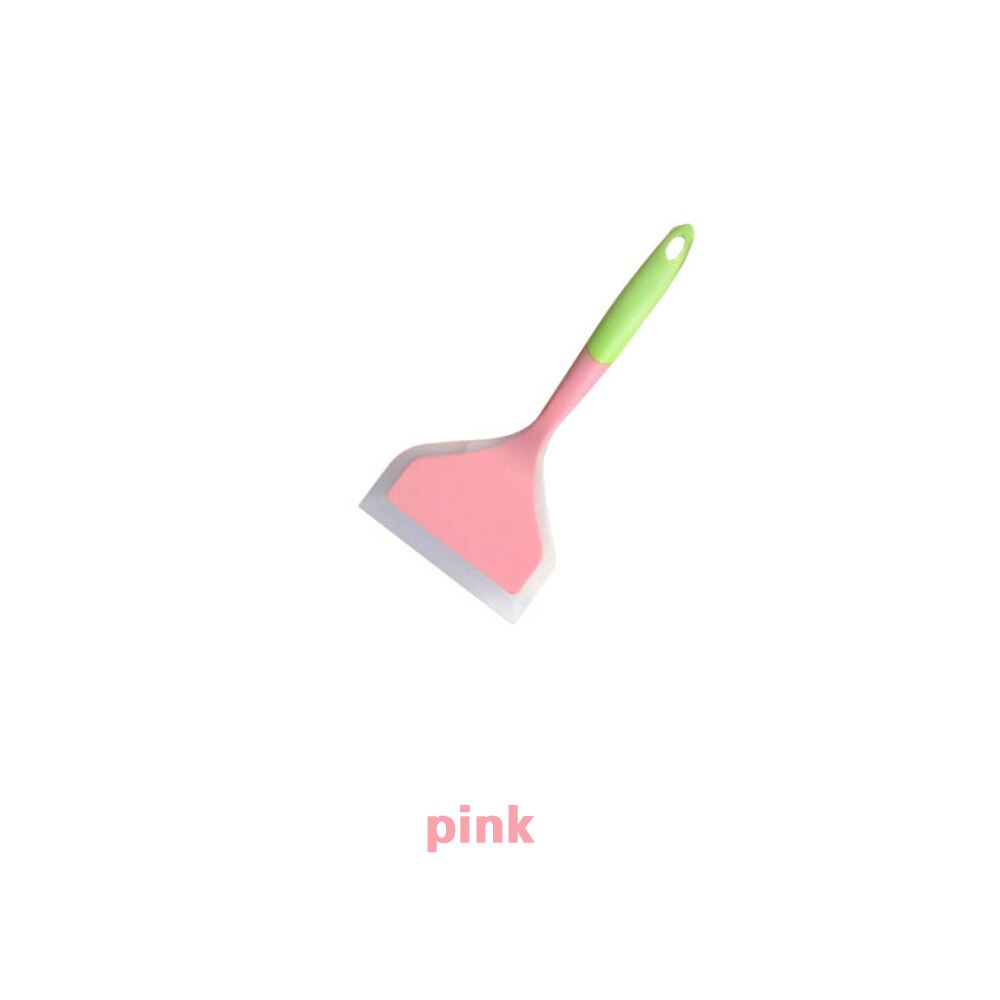 Non-stick Silicone Cooking Beef Egg Kitchen Scraper Wide Pizza Spatula Kitchen Cake Baking Scraper Home Cookware Kitchen Tool: Pink