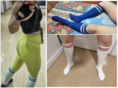 1pairs Sports Socks Knee Legging Stockings Soccer Baseball Football Men Women long Socks Cheerleaders stage performance socks