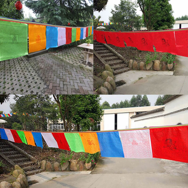 Banderas religiosos budista tibetano, suministros con estampado a color, Bandera de oración, seda Artificial, Tíbet, Lung, Ta, Banner, 3 tamaños