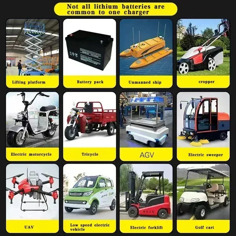 48V 60V 72V Lithium-Batterieladegerät 54,6V 65,7V 84V 5A 8A 10A 12A 15A 20A Intelligentes Schnellladen US/EU/Australien/UK-Stecker